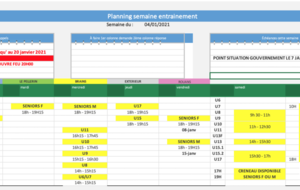 PLANNING D'ENTRAINEMENT MIS A JOUR