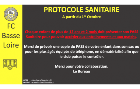 info : PASS SANITAIRE + 12 ANS